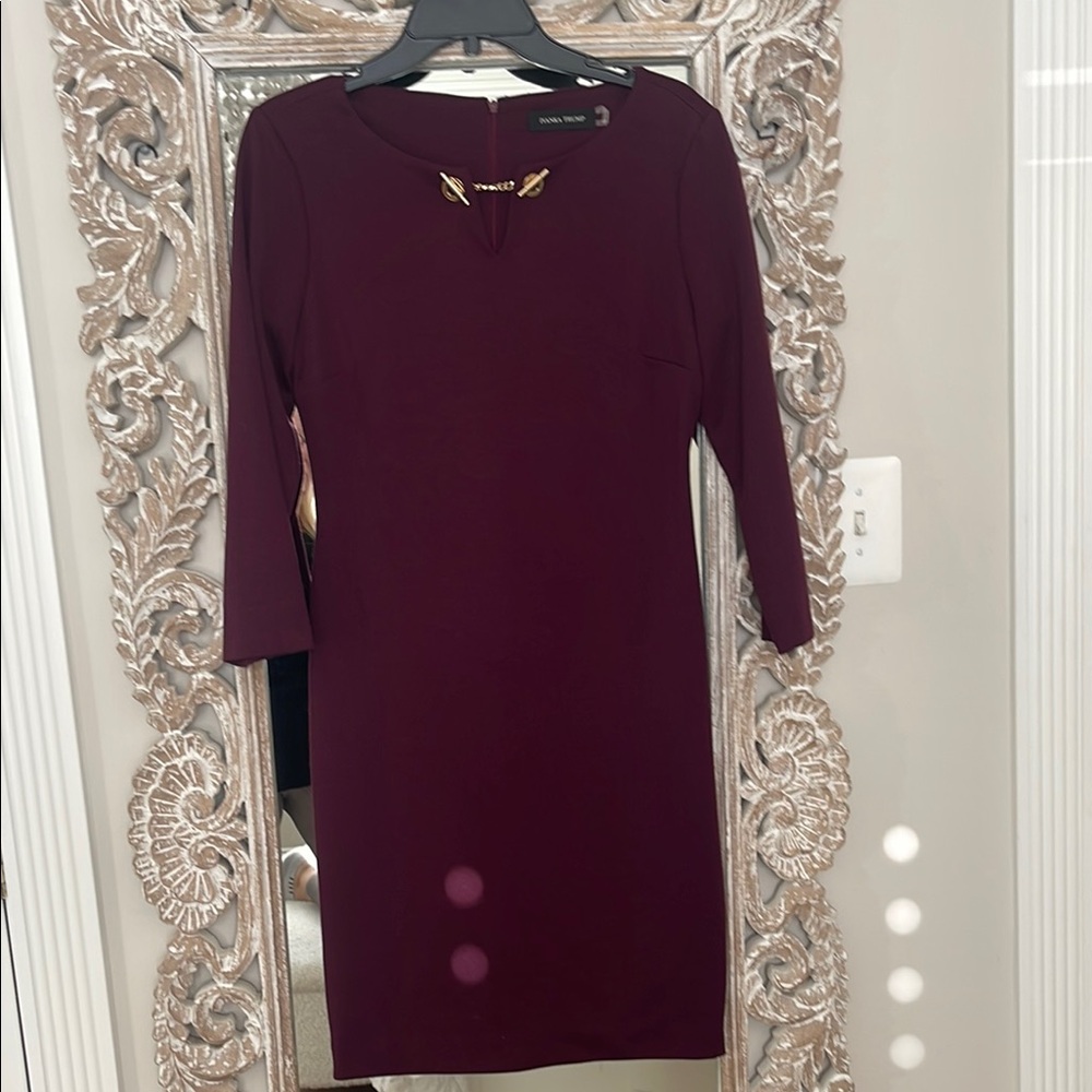 Red 3/4 Sleeve Long Sleeve Dress